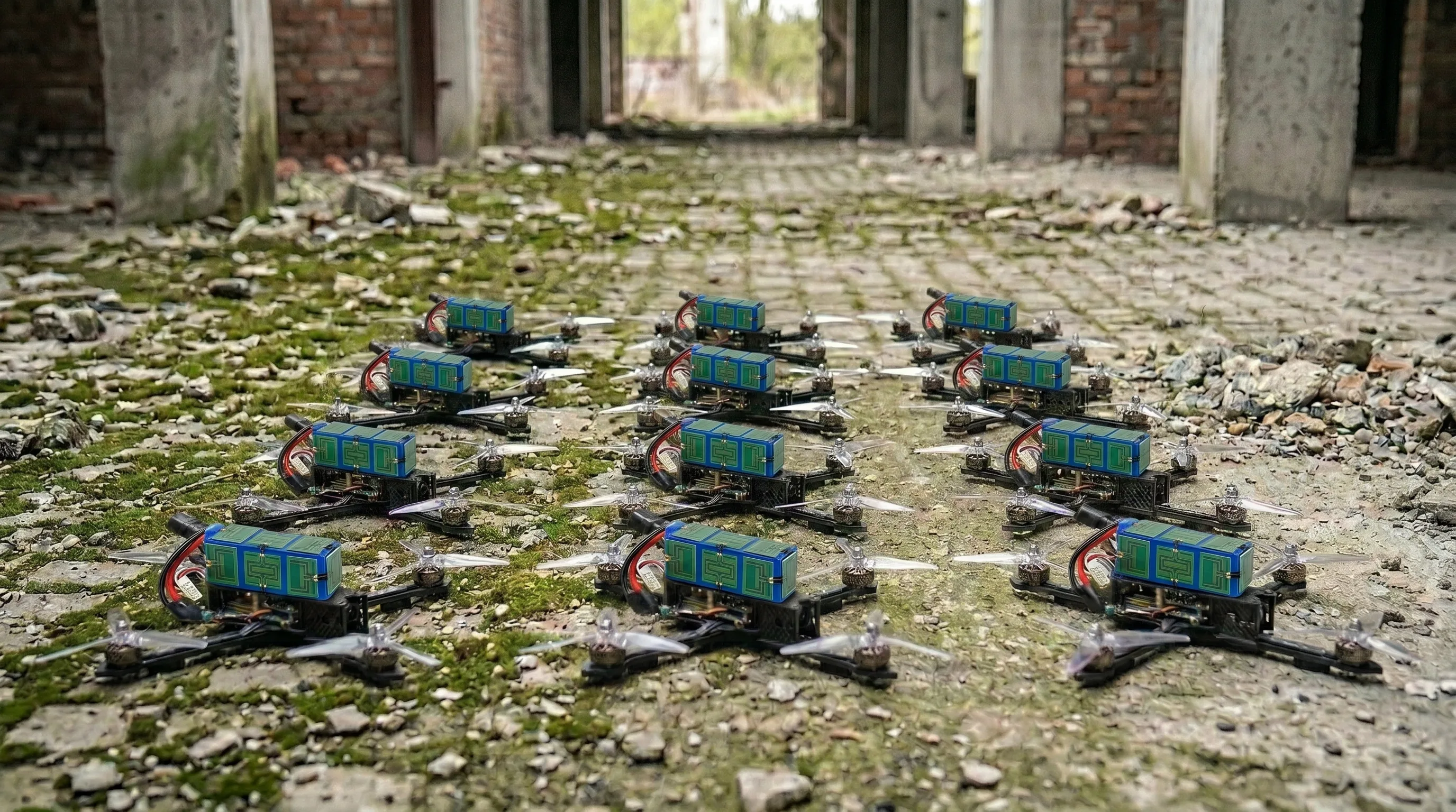 A fielded element of FPX quadcopters operating as a swarm